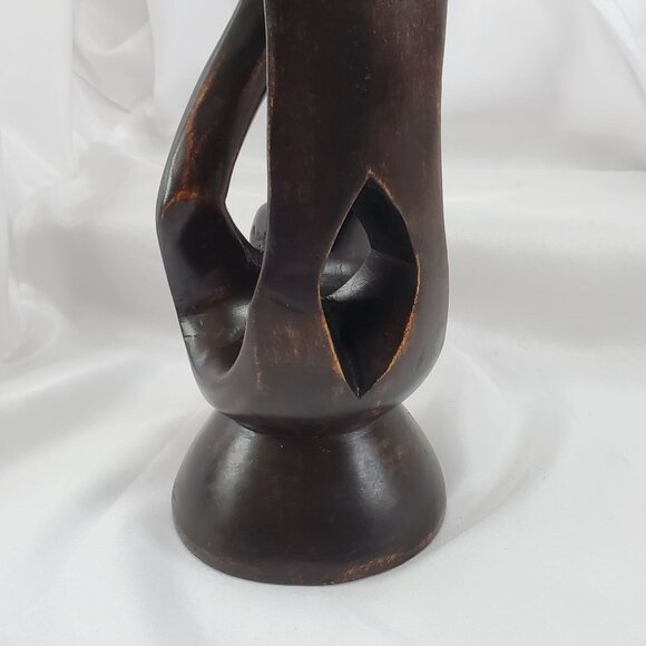 VTG Impressionist Ironwood Abstract Human Sculpture Handmade From Ghana 13.25" - Picture 9 of 14